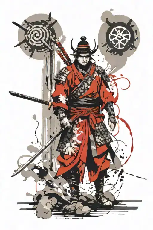 Samurai warrior tattoo design idea
