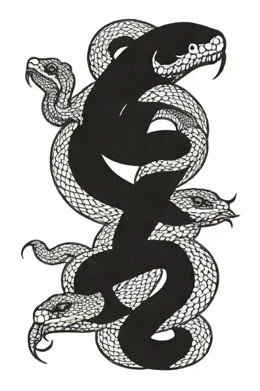 snake and gemini zodiac sign tattoo design idea