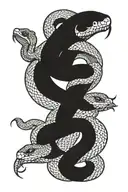 snake and gemini zodiac sign tattoo design idea