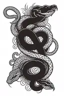 snake and gemini zodiac sign tattoo design idea