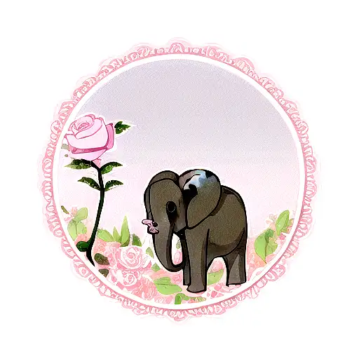 Elephant dove  rose mother  tattoo design idea