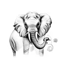 Elephant dove  rose mother  tattoo design idea