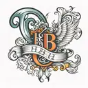 tattoo with the letters h and b tattoo design idea