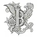 tattoo with the letters h and b tattoo design idea