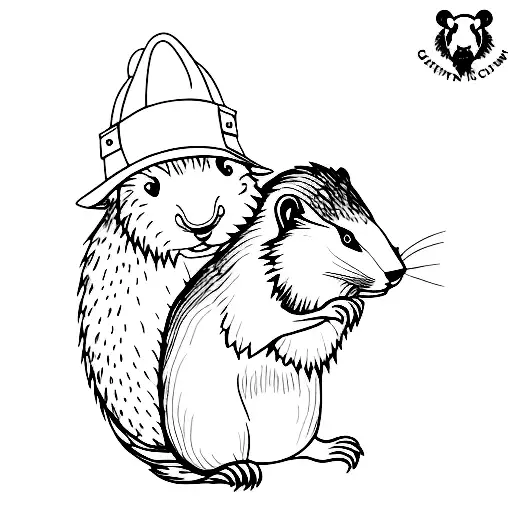 chainsaw Pulaski forest fire marmot tattoo design idea