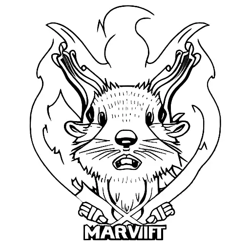 chainsaw Pulaski forest fire marmot tattoo design idea