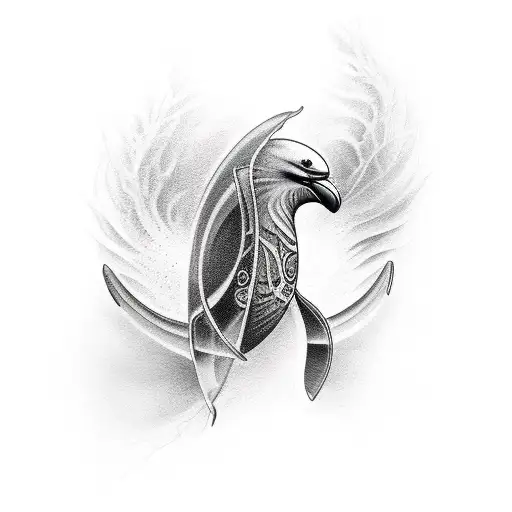 full Body siren black tattoo design idea