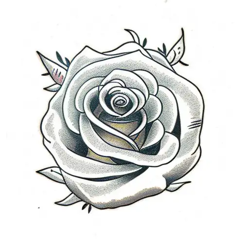 Rose with vines tattoo design idea
