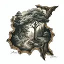 trees, path' mountain tree of life tattoo design idea