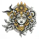 durga tattoo design idea