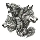 wolf and dragon tattoo design idea