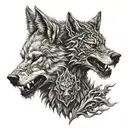 wolf and dragon tattoo design idea