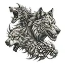 wolf and dragon tattoo design idea