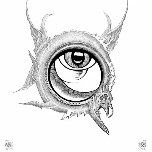 All Seeing Eye dragon  tattoo design idea
