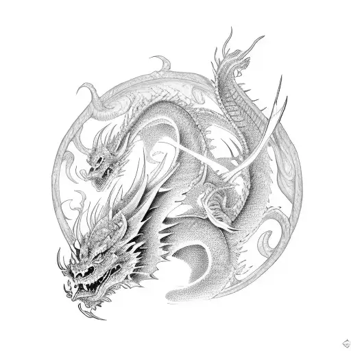Dragon infinity tattoo design idea