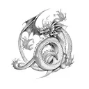 Dragon infinity tattoo design idea
