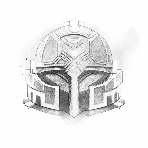 pantheon helmet tattoo design idea