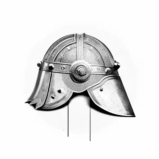 ancient roman warrior helmet tattoo design idea