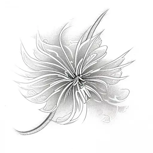red spider lily tattoo design idea