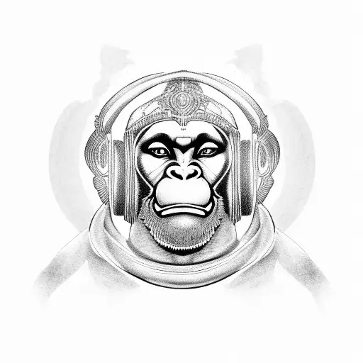 hanuman as black wrestler  tattoo design idea