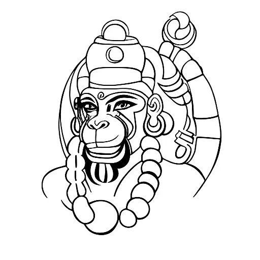hanuman as black wrestler  tattoo design idea