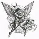 angel vs devil tattoo design idea