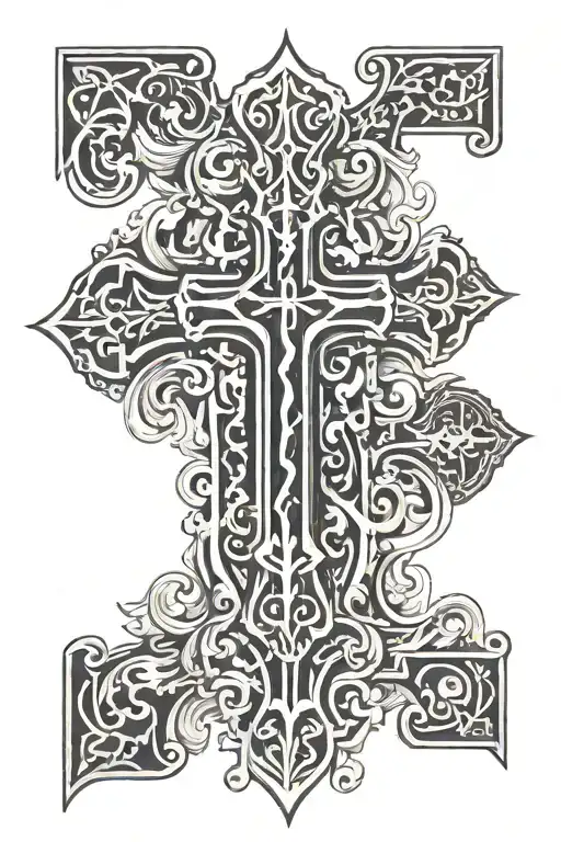gaelic cross with "shamis" in the middle surrounded tattoo design idea