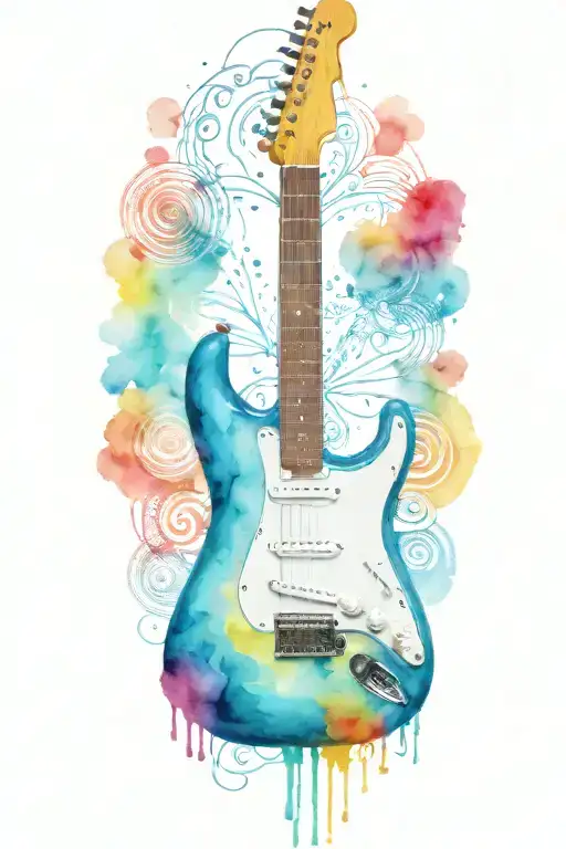 stratocaster guitar tattoo design idea