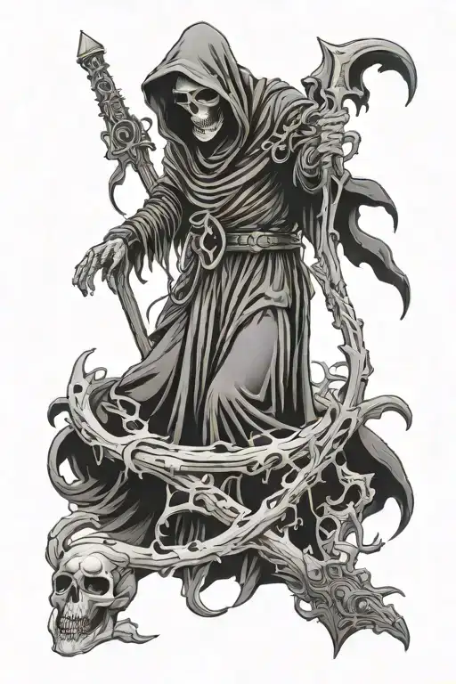 terrifying grim reaper tattoo design idea