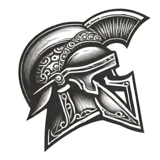 spartan helmet tattoo design idea