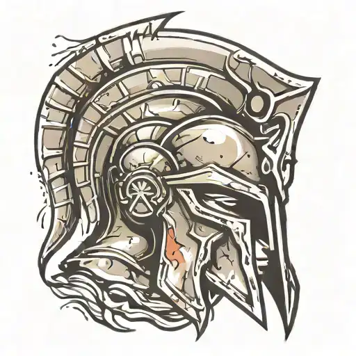 spartan helmet tattoo design idea