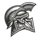 spartan helmet tattoo design idea