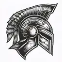 spartan helmet tattoo design idea