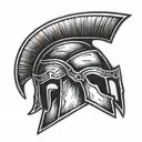 spartan helmet tattoo design idea