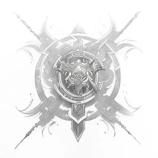 shens sword, league of legends, Ionian symbol tattoo design idea