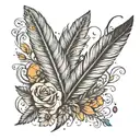 feathers falling tattoo design idea