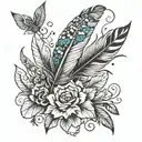 feathers falling tattoo design idea