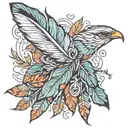 feathers falling tattoo design idea