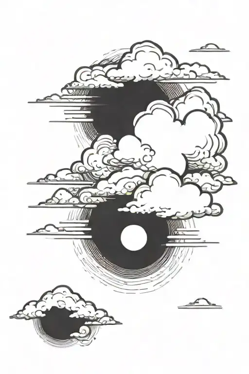 moutnain storm clouds surrounding tattoo design idea
