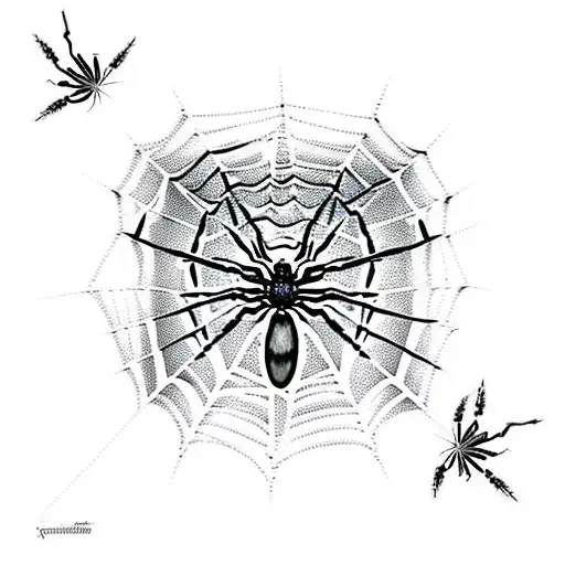 spider web and demon dell butterfly tattoo design idea