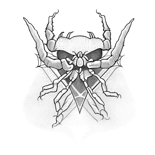 the devils hand that holds the spider on the web tattoo design idea