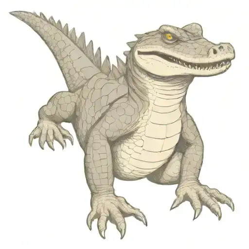 drunk alligator tattoo design idea