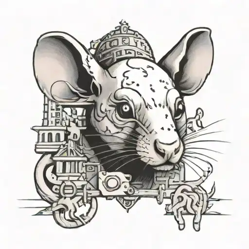 dirty NYC rat tattoo design idea