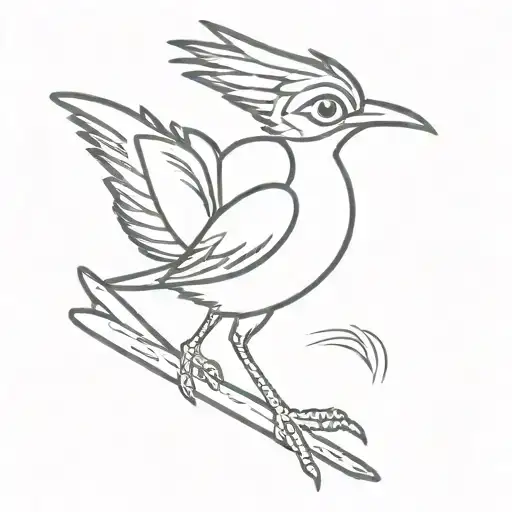 cartoon roadrunner tattoo design idea