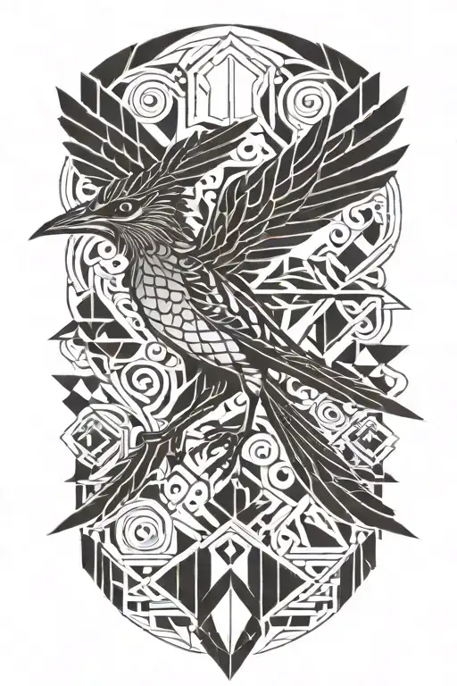 roadrunner sprinting tattoo design idea