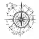 broken compass  tattoo design idea