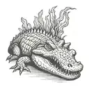 crocodile swimming tattoo design idea
