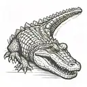 crocodile swimming tattoo design idea