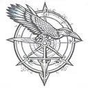 roadrunner  compass  tattoo design idea