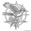 roadrunner  compass  tattoo design idea